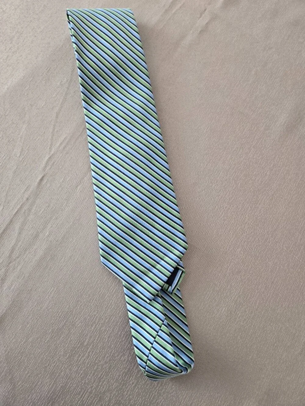 IZOD Men's Blue Green Striped Necktie | Classic Business Dress Tie